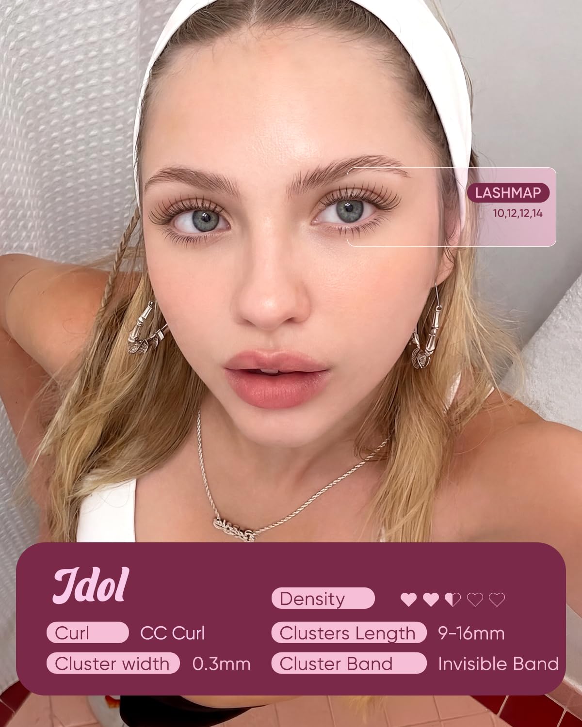 Close-up of OKAYLOVE Brown Idol Lash Clusters showing individual lashes