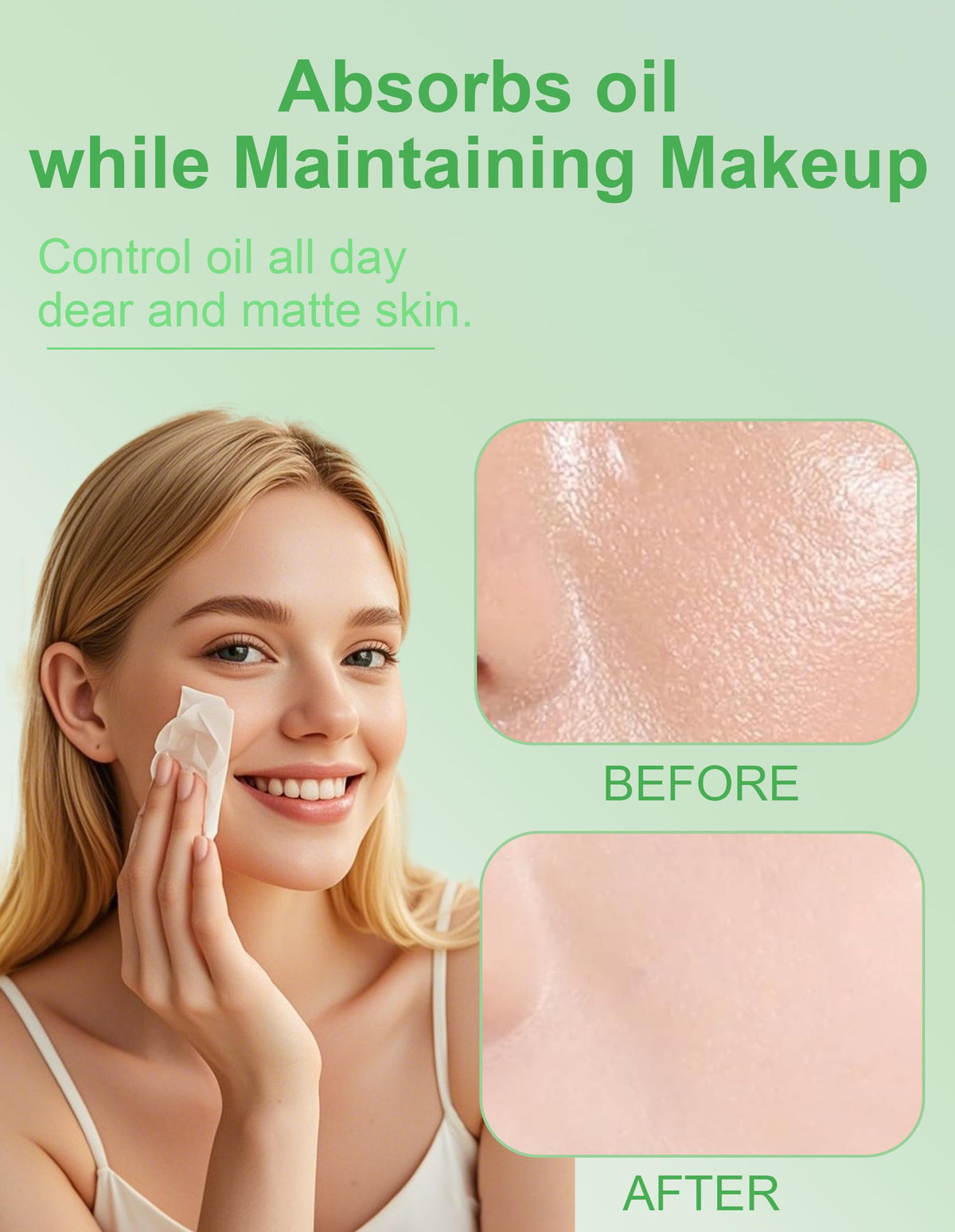 Close-up of Okerker Oil Blotting Paper sheet