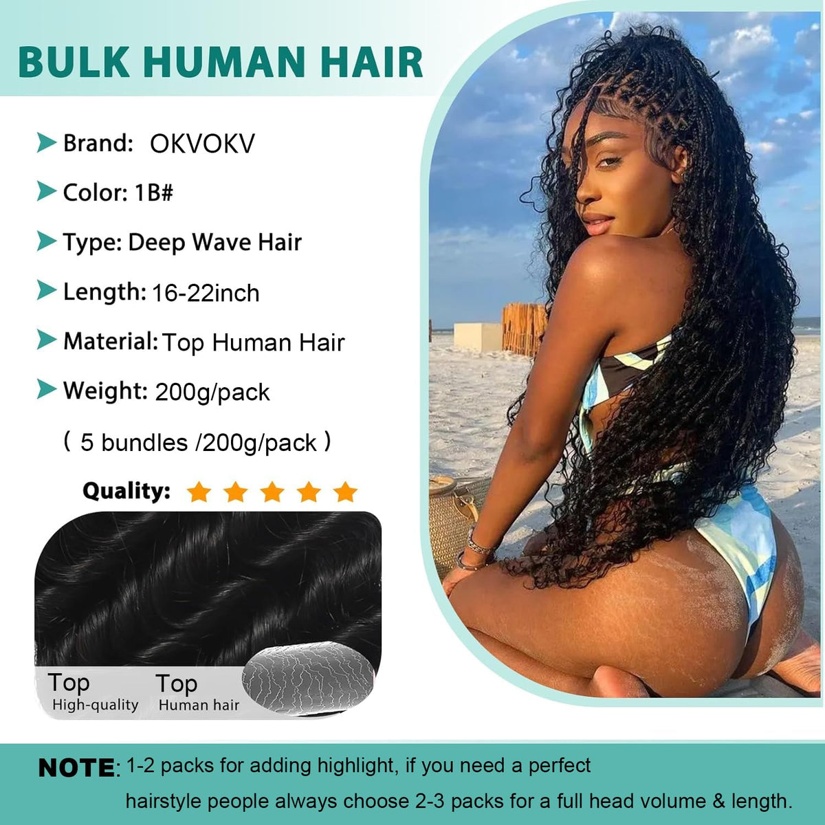 Close-up of OKVOKV Boho Hair braiding texture
