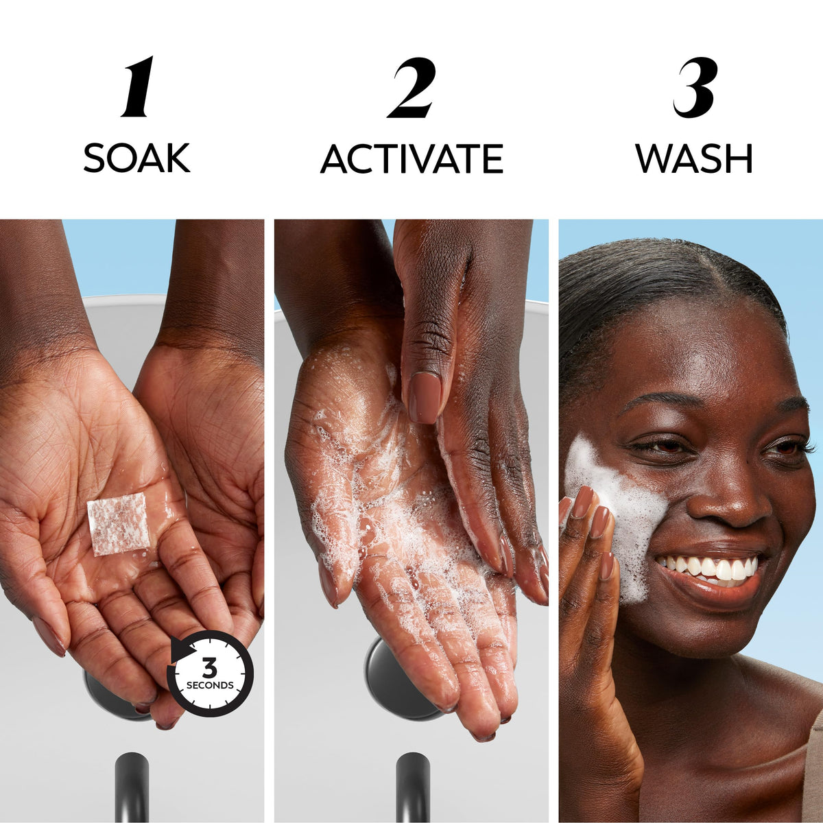 Close-up of Olay Cleansing Melts creamy lather