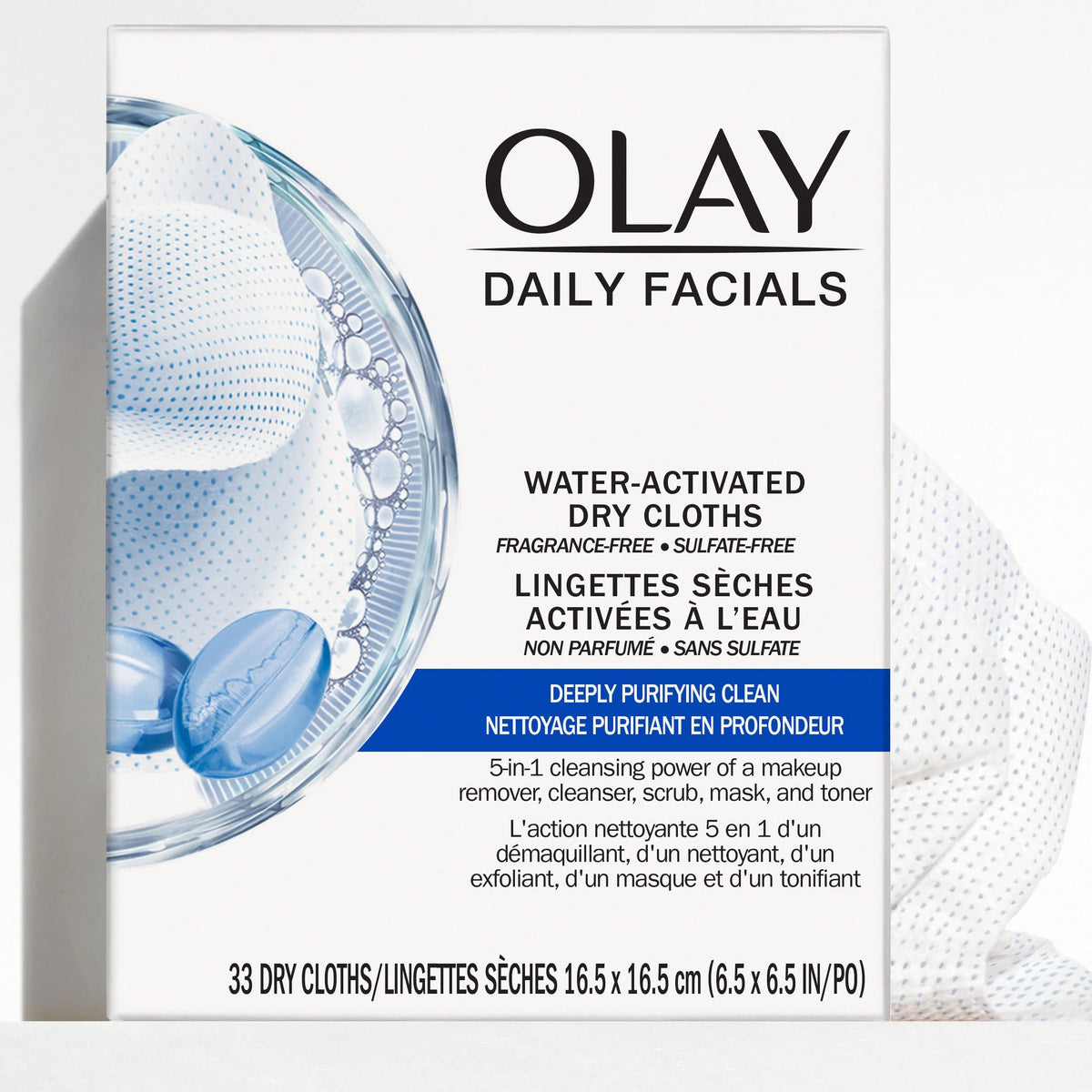 Close-up of Olay Daily Facial Cleansing Cloths texture