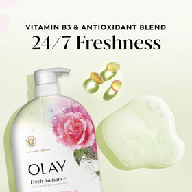 Close-up of Olay Fresh Radiance Body Wash texture