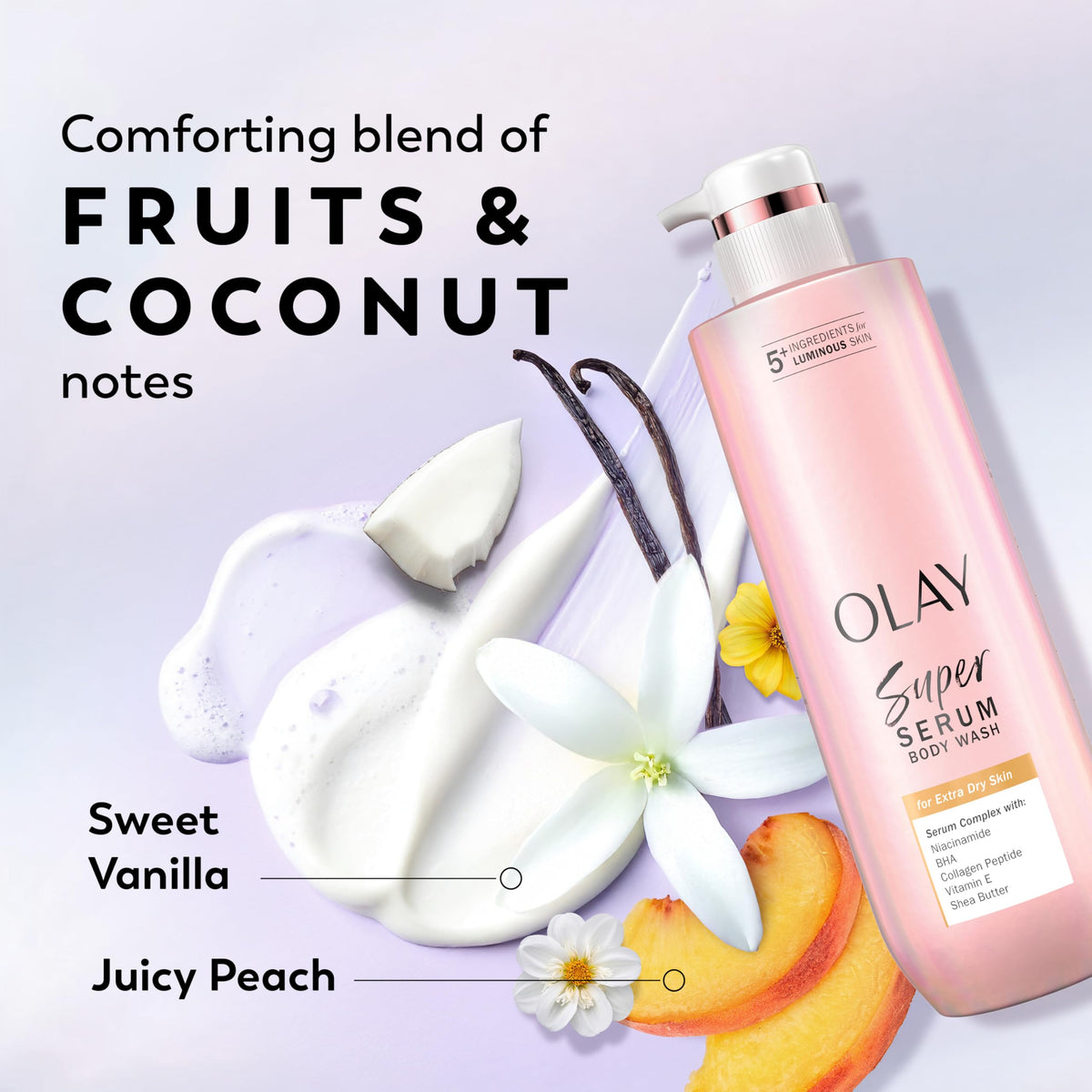Close-up of Olay Super Serum Body Wash texture