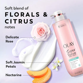 Close-up of Olay Super Serum Body Wash texture