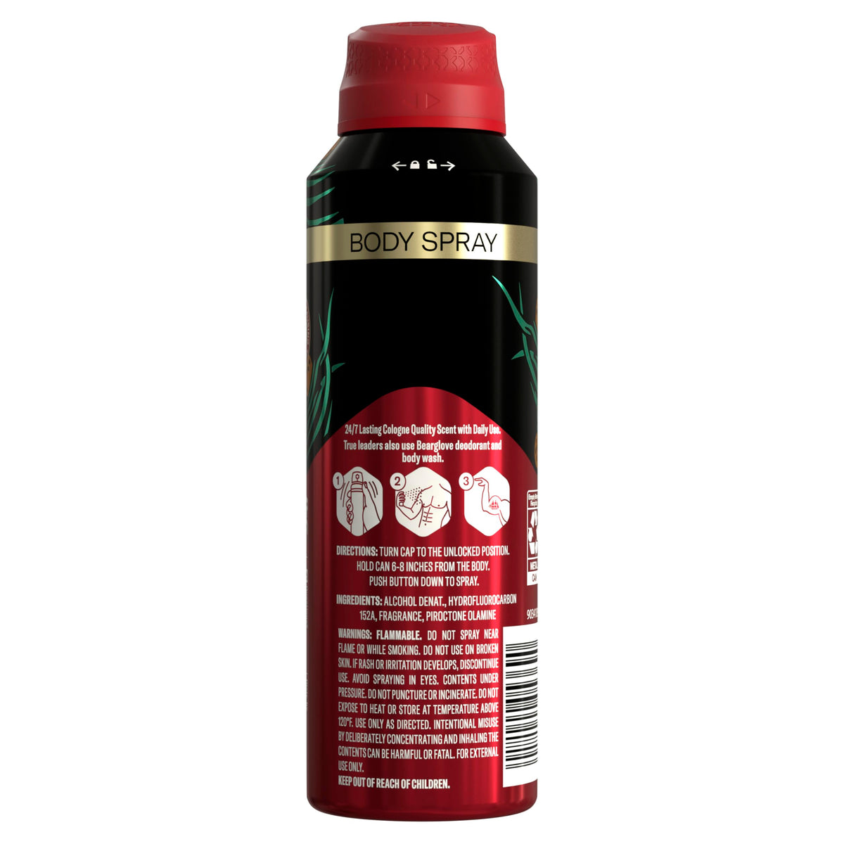 Close-up of Old Spice Bearglove Body Spray nozzle