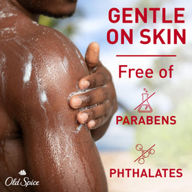 Close-up of Old Spice body wash texture