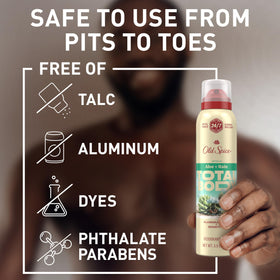 Close-up of Old Spice deodorant spray nozzle