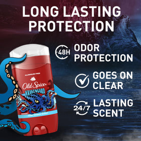 Close-up of Old Spice Deodorant stick, Krakengard scent
