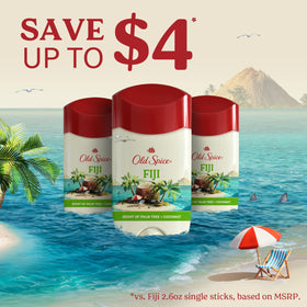Close-up of Old Spice Men's Antiperspirant Fiji scent stick