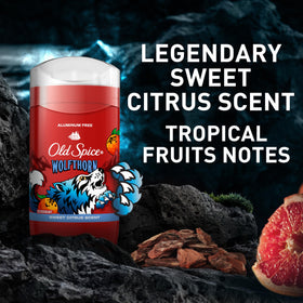 Close-up of Old Spice Wolfthorn Deodorant stick