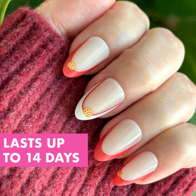 Close-up of Olive & June Instant Mani Press-On Nails in various sizes