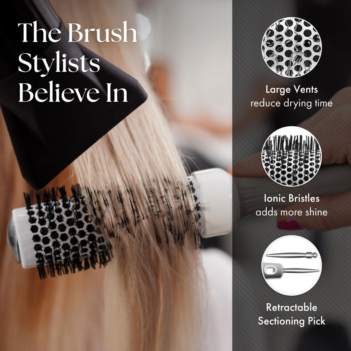Close-up of Olivia Garden brush soft-tip bristles