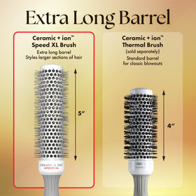 Close-up of Olivia Garden Ceramic + Ion Speed XL Round Hair Brush bristles