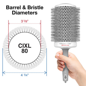 Close-up of Olivia Garden Thermal Hair Brush barrel