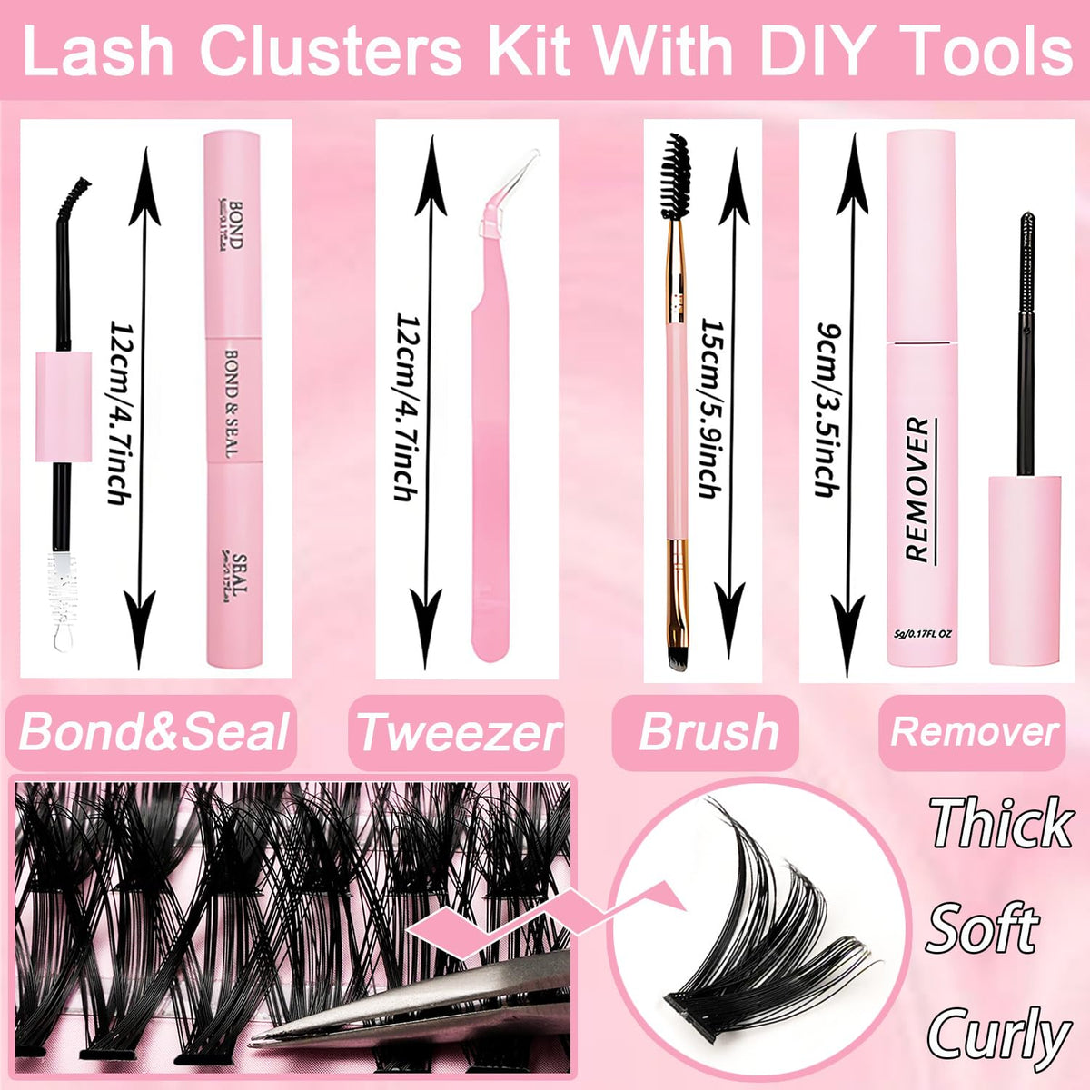 Close-up of OLLAVO individual lashes in different lengths