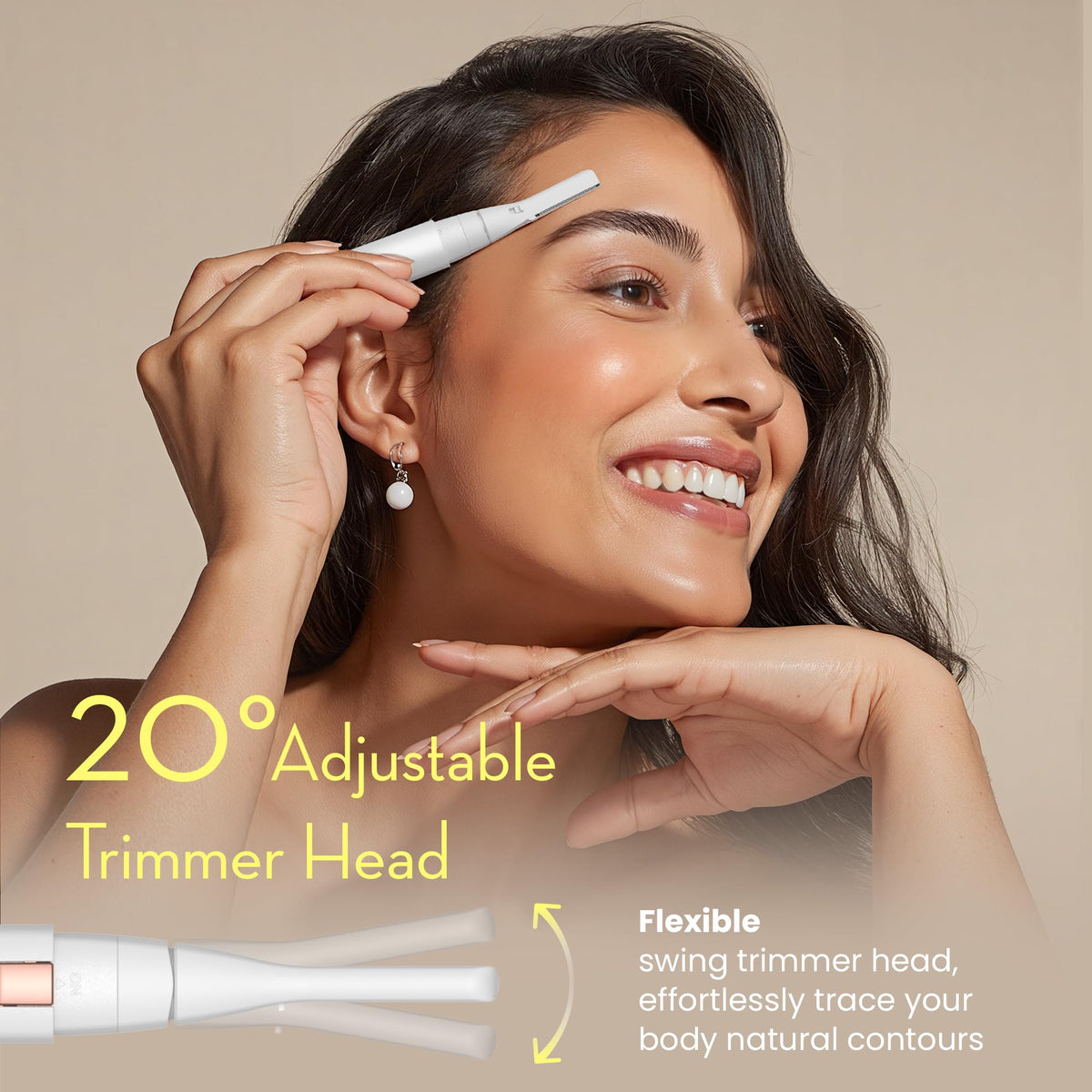 Close-up of OLOV slim trimmer's ultra-thin blade