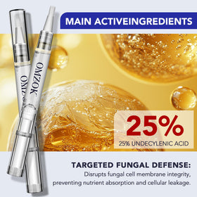 Close-up of OMZOK Toenail Fungus Pen tip on nail