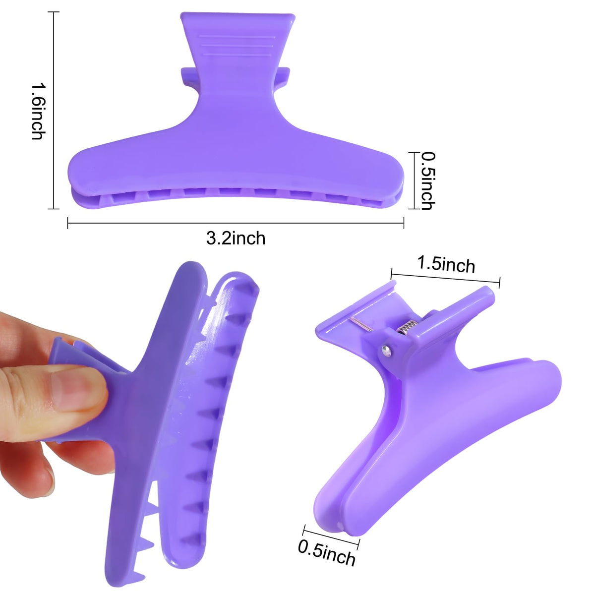 Close-up of Ondder Butterfly Hair Claw Clip showing grip