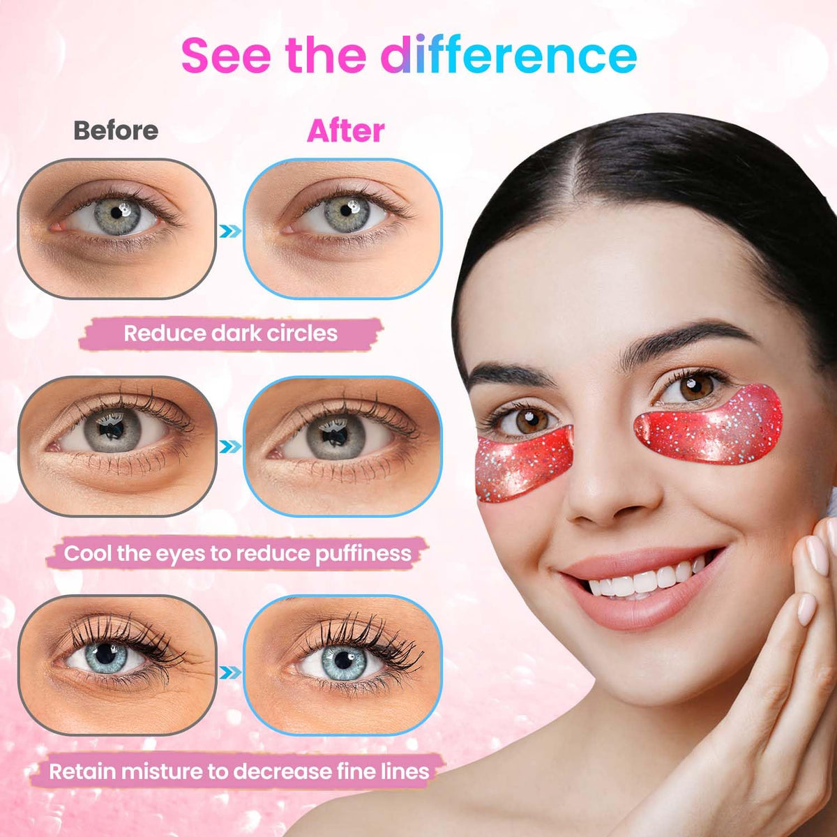 Close-up of Onespring Eye Masks showing gel pads