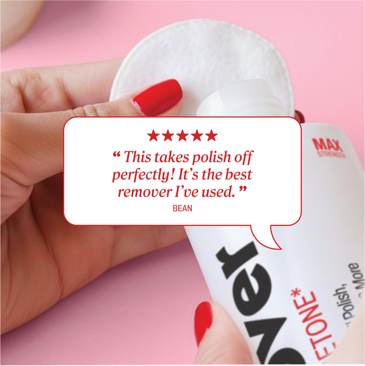 Close-up of Onyx Professional acetone remover bottle