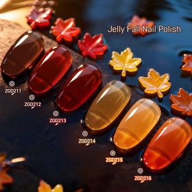 Close-up of OpenLive nail polish bottle showing gold maple leaf shade