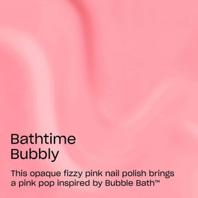 Close-up of OPI Bathtime Bubbly nail polish bottle and brush