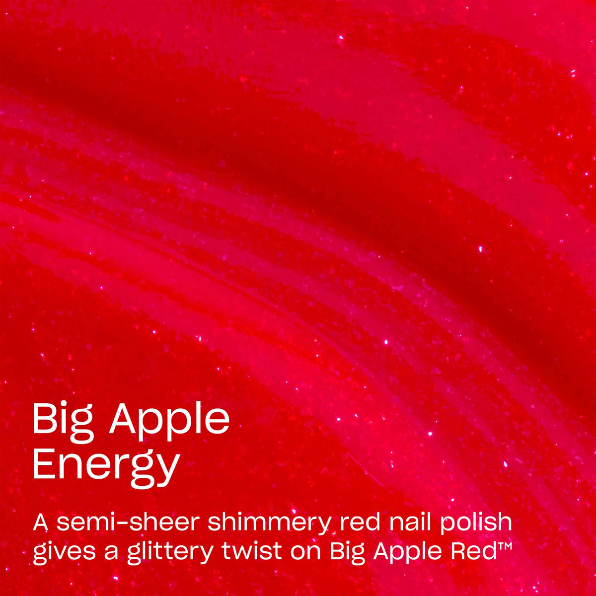 Close-up of OPI Big Apple Energy nail polish bottle
