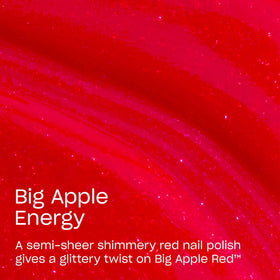 Close-up of OPI Big Apple Energy nail polish bottle