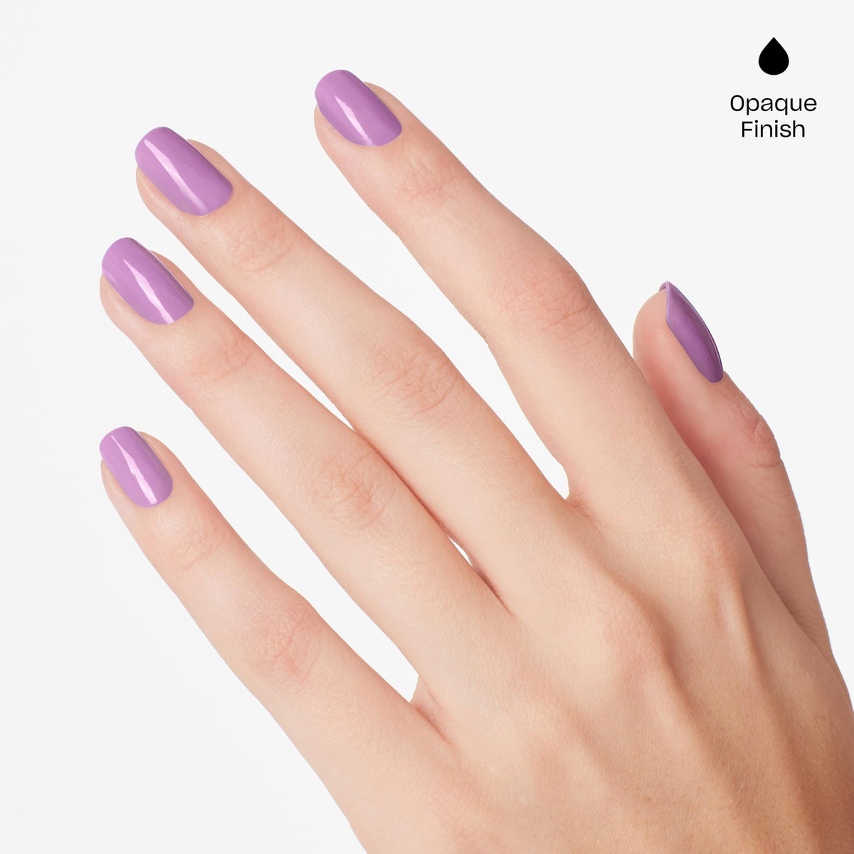 Close-up of OPI GelColor Gel Nail Polish Light Purple Crème texture