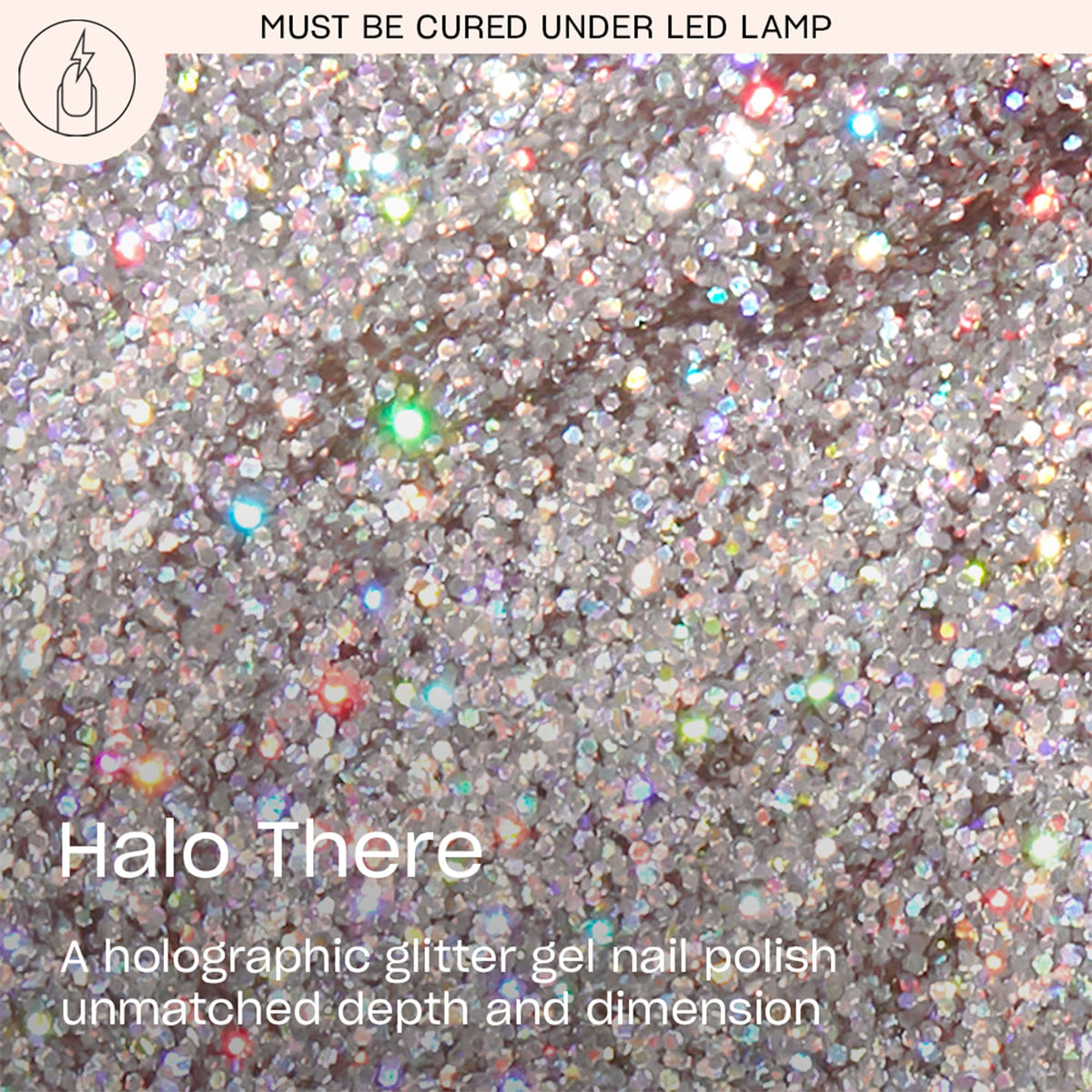Close-up of OPI GelColor Halo There! glitter texture