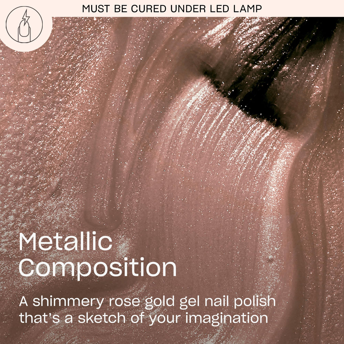 Close-up of OPI GelColor Metallic Rose Gold polish bottle