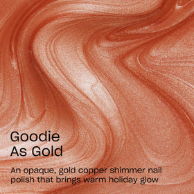 Close-up of OPI Goodie as Gold nail polish brush