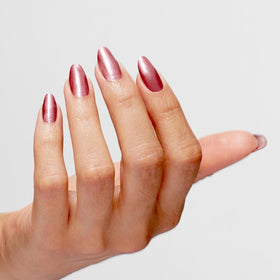 Close-up of OPI Infinite Shine Nail Polish Chicago Champaign Toast glossy finish