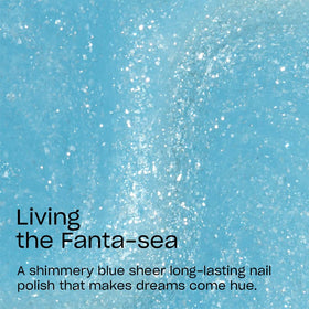 Close-up of OPI Infinite Shine Nail Polish Living the Fanta-sea on a nail