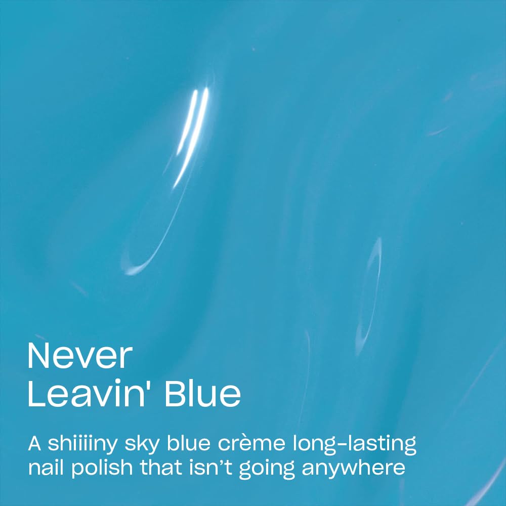 Close-up of OPI Infinite Shine Nail Polish Never Leavin' Blue applicator