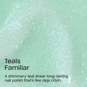 Close-up of OPI Infinite Shine Nail Polish Teals Familiar shade