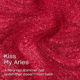Close-up of OPI Kiss My Aries nail polish brush and bottle