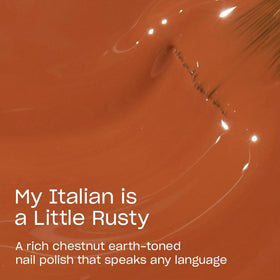 Close-up of OPI My Italian is a Little Rusty nail polish brush