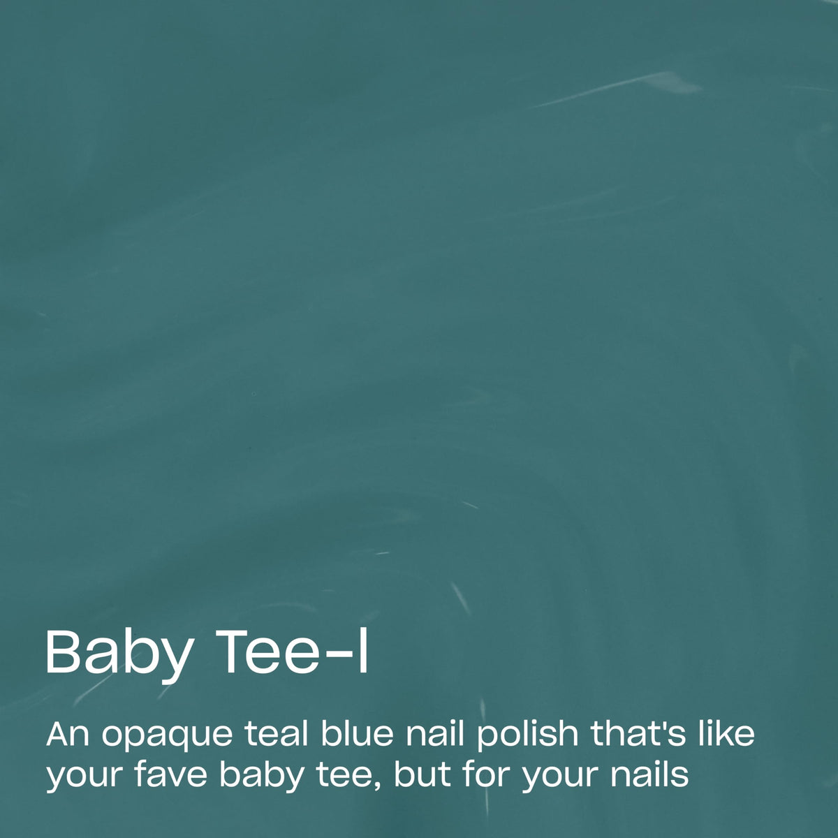 Close-up of OPI Nail Lacquer Baby Tee-l brush and polish