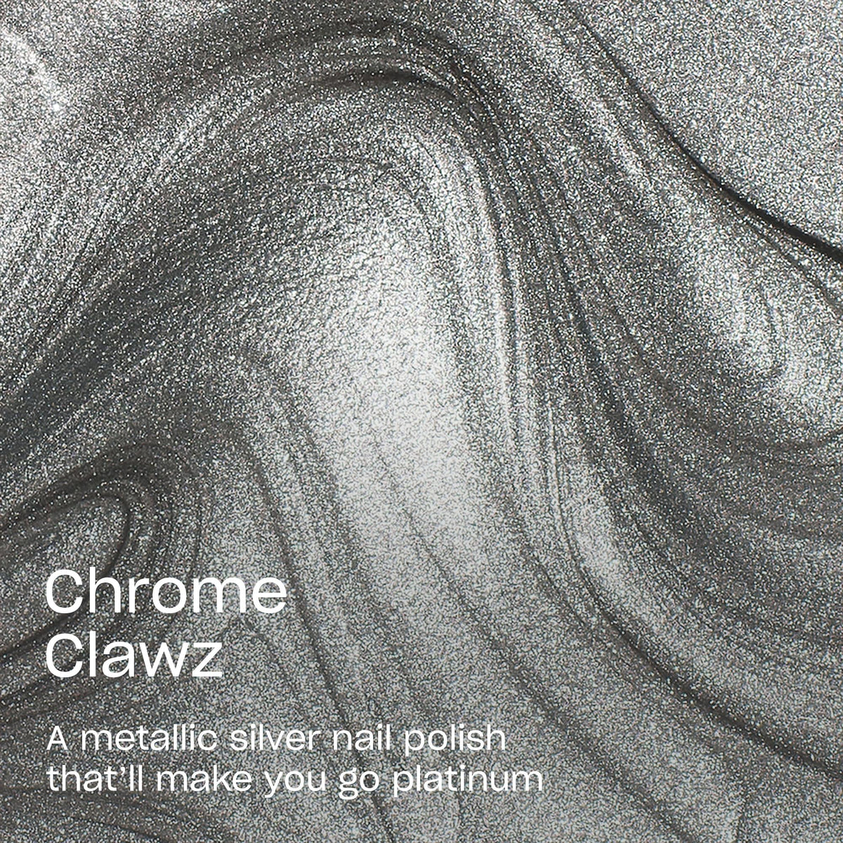 Close-up of OPI Nail Lacquer Chrome Clawz metallic finish