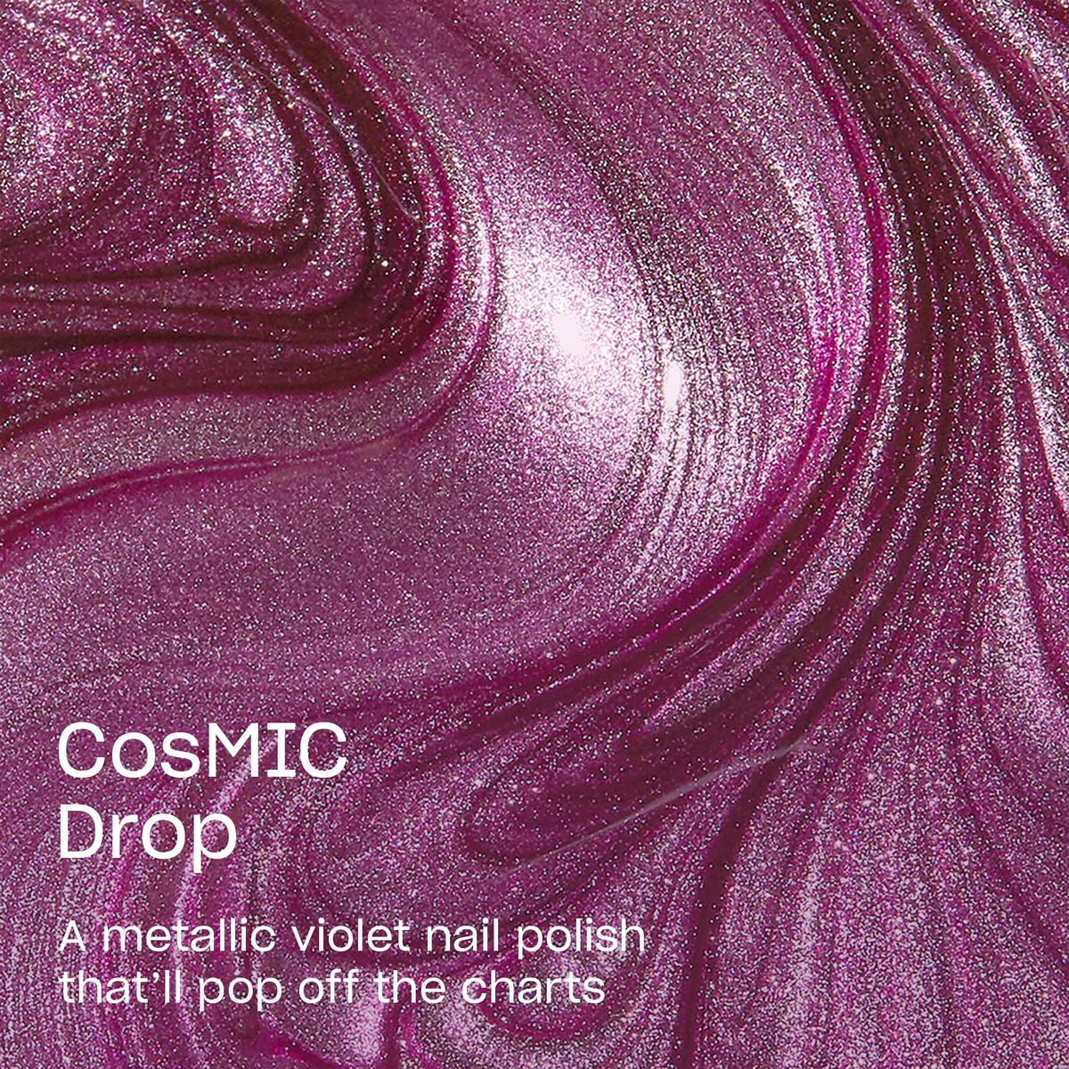 Close-up of OPI Nail Lacquer CosMIC Drop dark pink shade