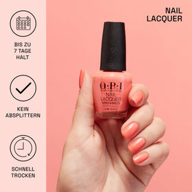 Close-up of OPI Nail Lacquer Dulce de Leche pro-wide brush