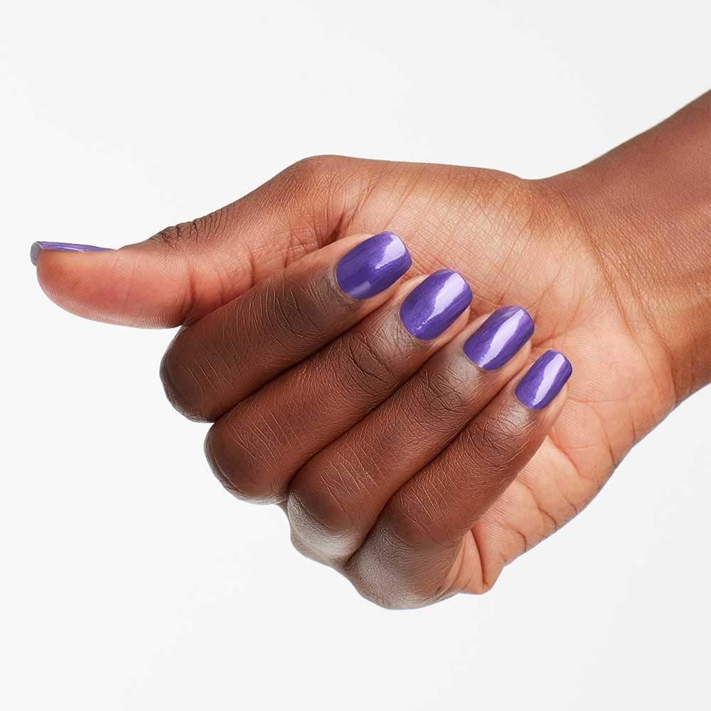 Close-up of OPI Nail Lacquer Purple With a Purpose brush