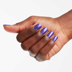 Close-up of OPI Nail Lacquer Purple With a Purpose brush