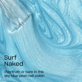 Close-up of OPI Nail Lacquer Surf Naked on nails