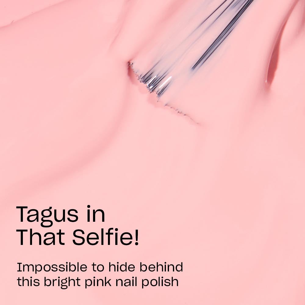 Close-up of OPI Nail Lacquer Tagus in That Selfie! brush and polish