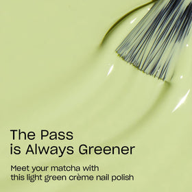 Close-up of OPI Nail Lacquer The Pass is Always Greener brush