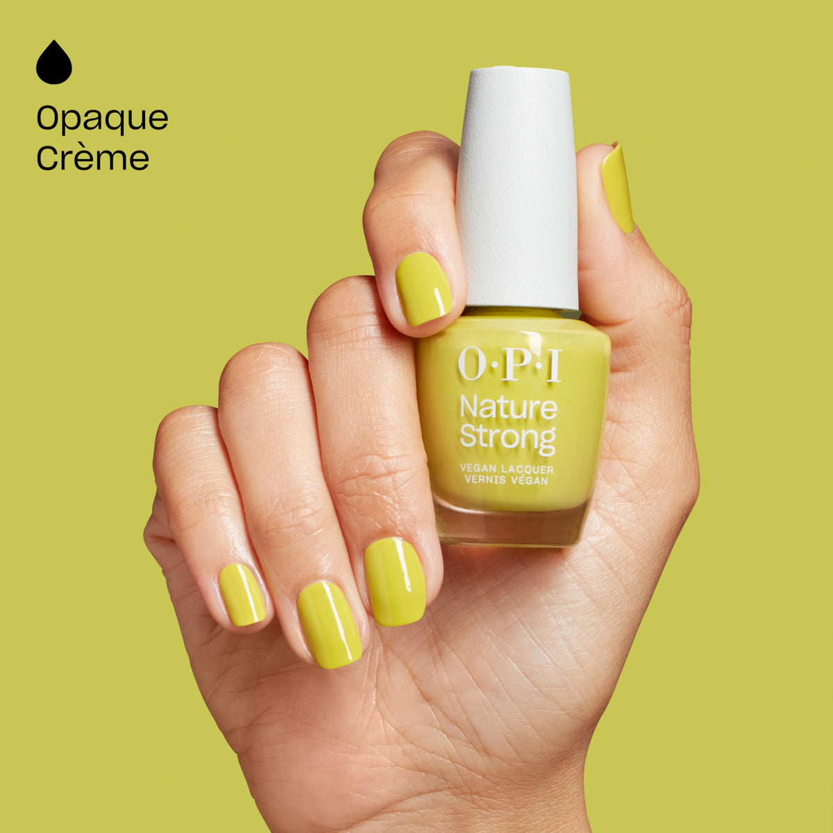 Close-up of OPI Nature Strong Give Me Some Suga Cane nail polish texture