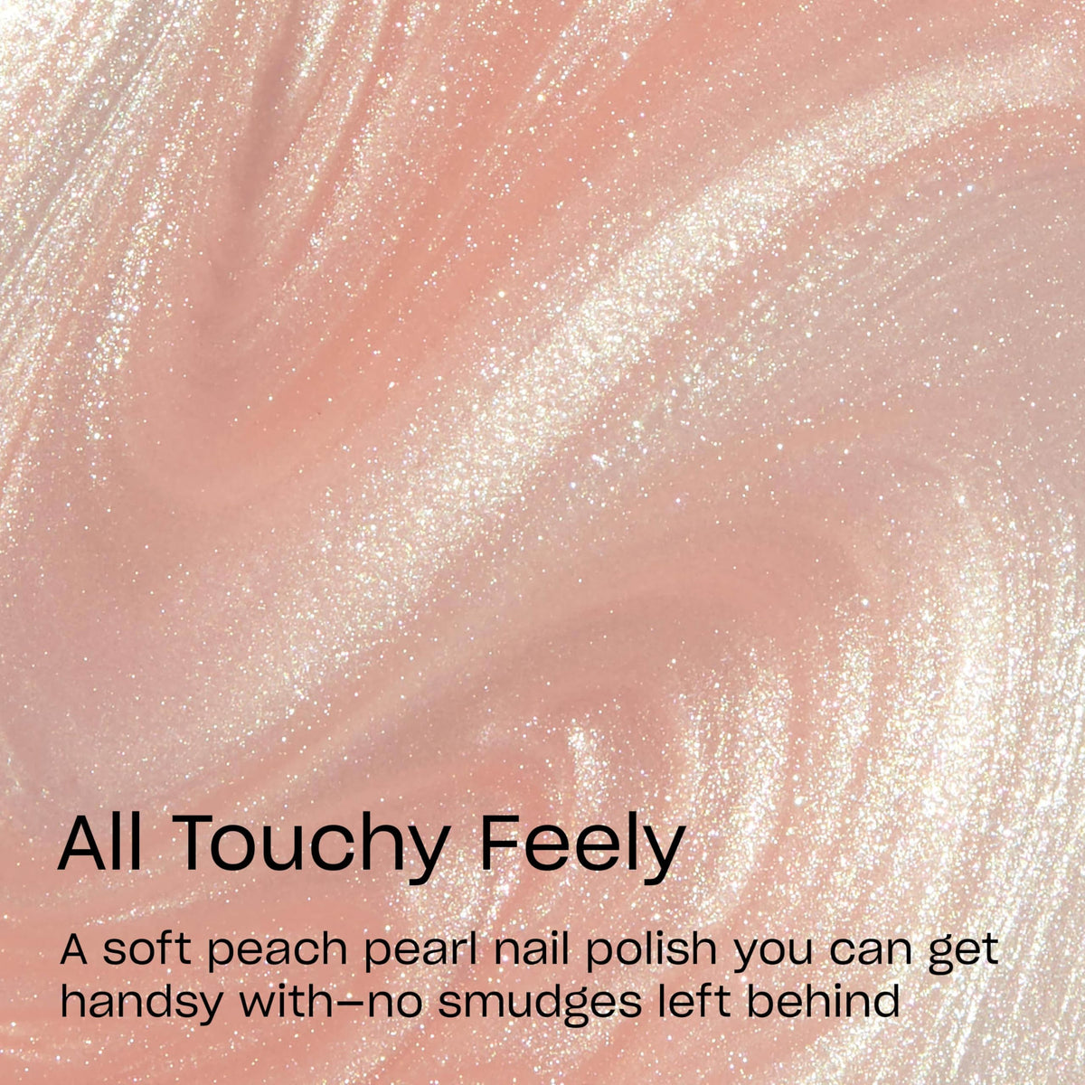 Close-up of OPI RapiDry Soft Peach Pearl nail polish swatch
