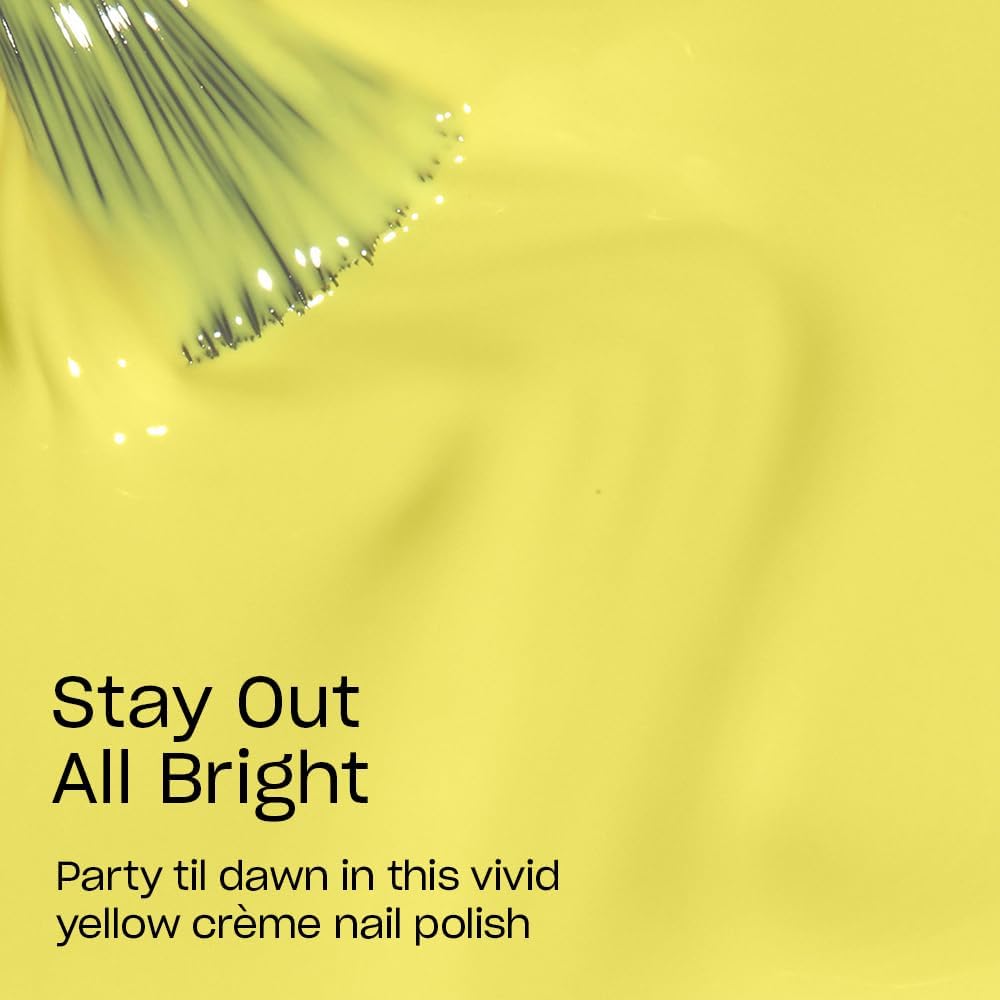 Close-up of OPI Stay Out All Bright nail polish brush